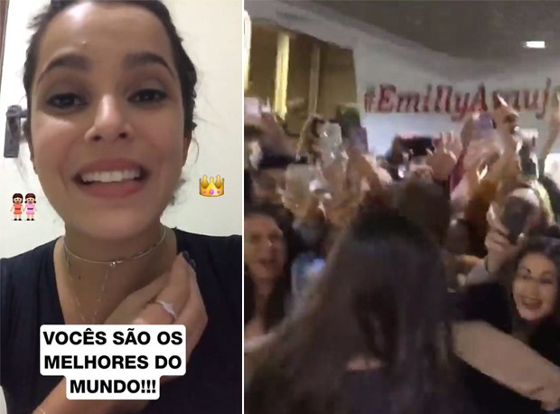 Emilly Araújo é recebida por fãs em Porto Alegre (Foto: Reprodução/Instagram)