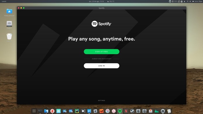 Basta fazer login no aplicativo e passar a curtir o Spotify no Linux (Foto: Reprodução/Filipe Garret) Basta fazer login no aplicativo e passar a curtir o Spotify no Linux (Foto: Reprodução/Filipe Garret)