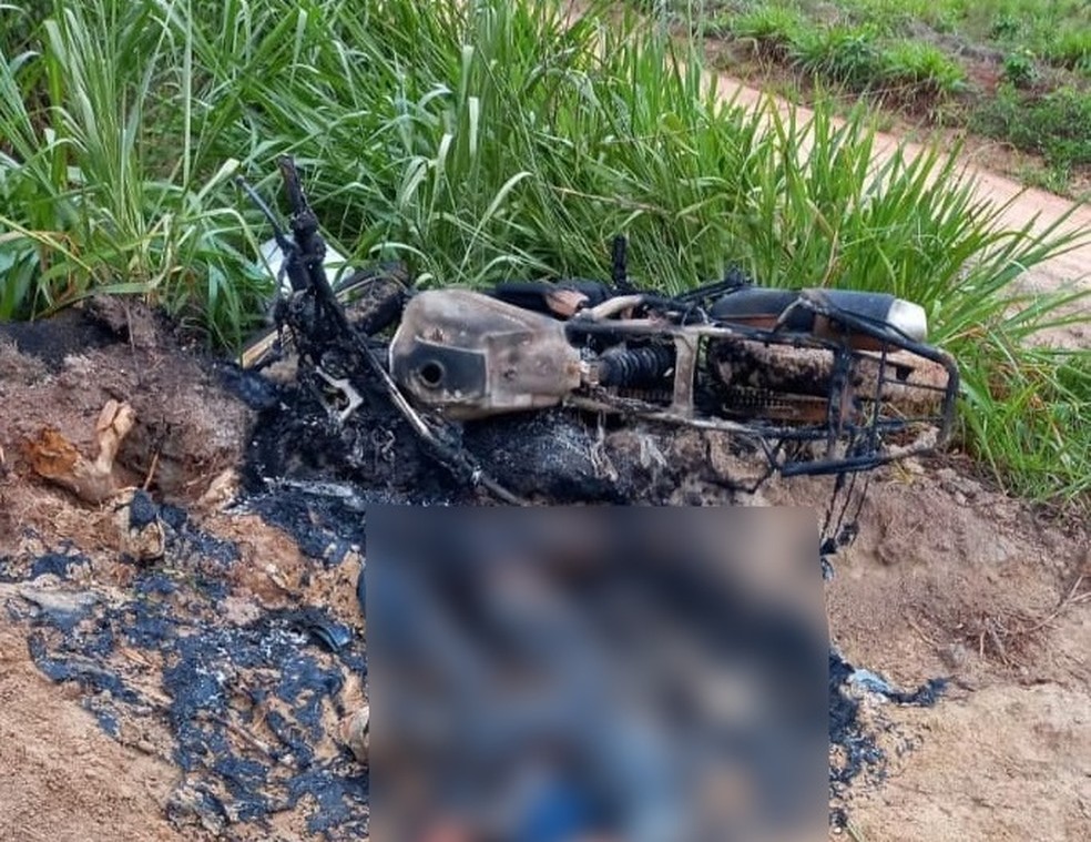 Corpo foi encontrado ao lado de motocicleta na Zona Rural de Nova Mamoré, RO — Foto: Redes Sociais/Reprodução