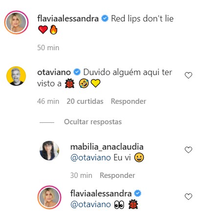 Flávia Alessandra é cantada por Otaviano Costa (Foto: Reprodução/Instagram)