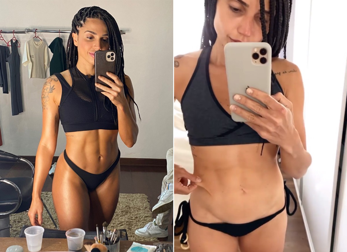 Paula Amorim mostra antes e depois do corpo após No Limite