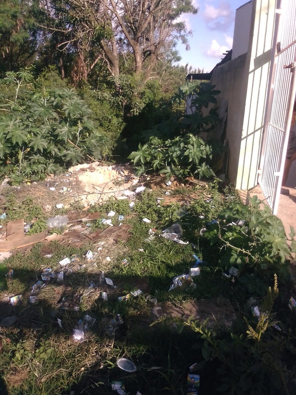 Acúmulo de lixo em terreno preocupa família — Foto: Arquivo Pessoal