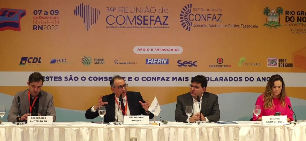 Secretários estaduais de Tributação discutem proposta de aumento da alíquota do ICMS. — Foto: Inter TV Cabugi/Reprodução