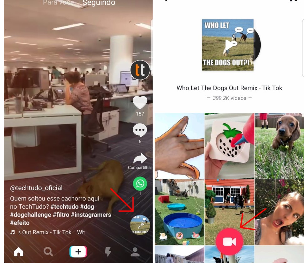 Utilize a mesma música que seu amigo para gravar um vídeo no TikTok Lite — Foto: Reprodução/Emanuel Reis