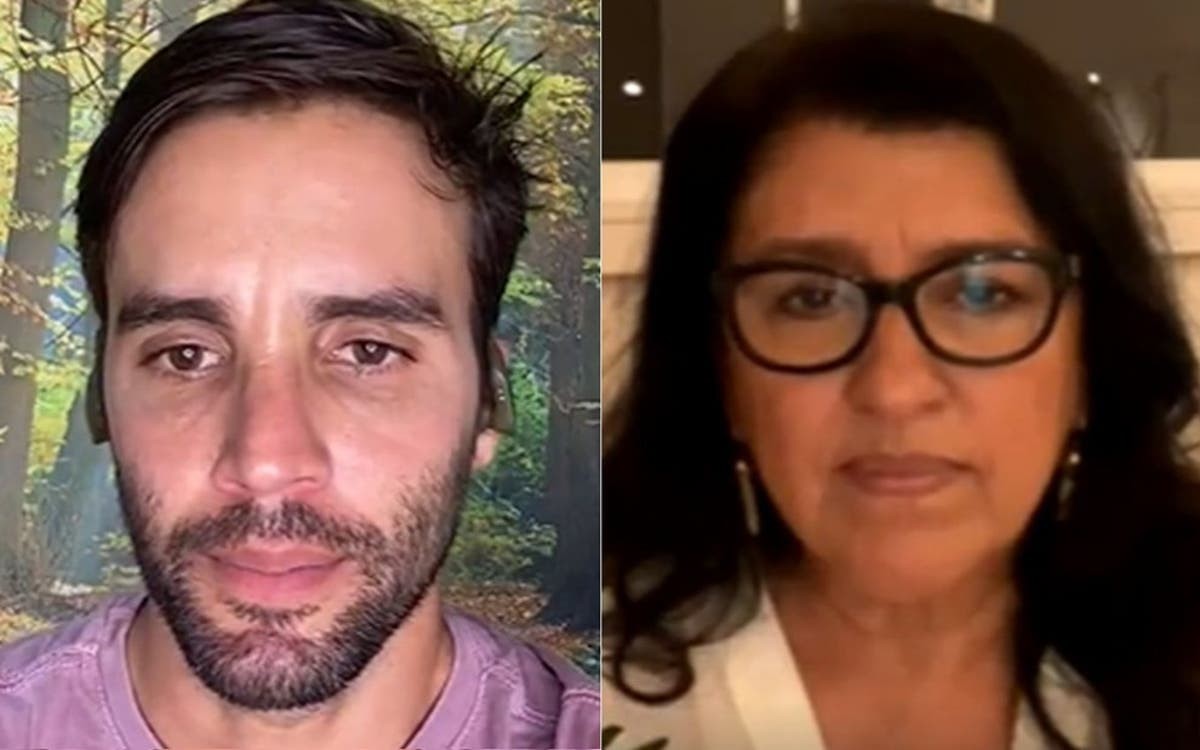 Daniel Cady e Regina Casé na live em que o nutricionista disse sobre a Covid (Foto: Reprodução Instagram)