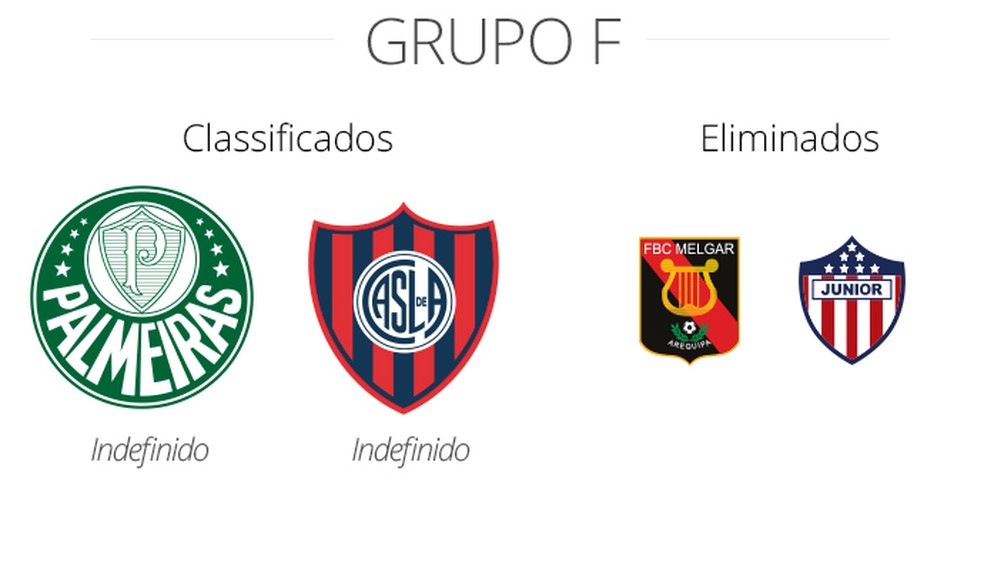 Panorama do Grupo F da Libertadores — Foto: Infoesporte