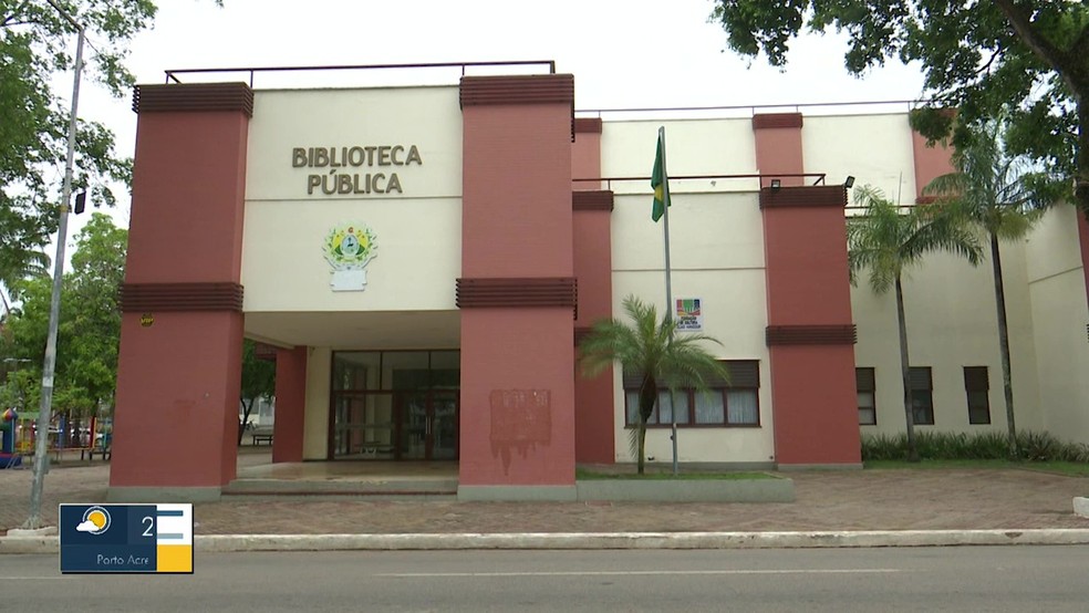 Biblioteca Pública em Rio Branco — Foto: Reprodução/Rede Amazônica Acre 