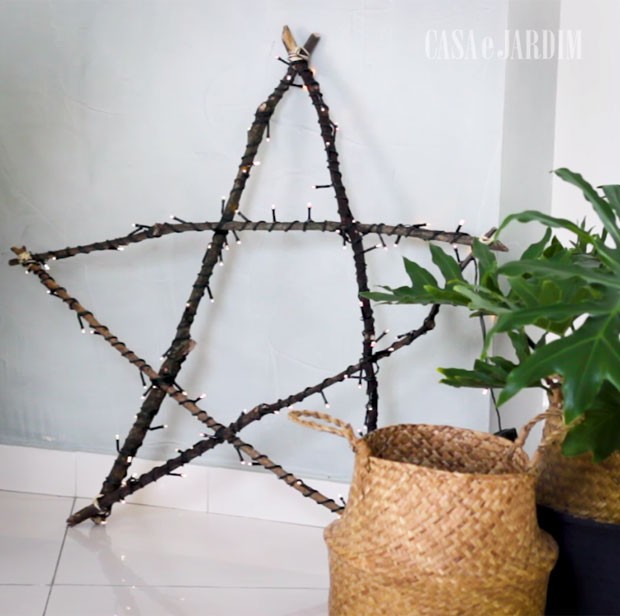 Tutorial de Natal: estrela com galhos e pisca-pisca para decorar a casa -  Casa e Jardim | Vídeos
