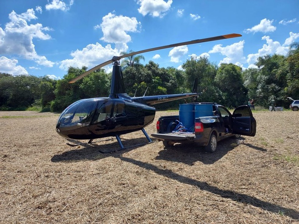 A aeronave vinha do Paraguai com destino à região de Sorocaba (SP) — Foto: Divulgação/Polícia Federal