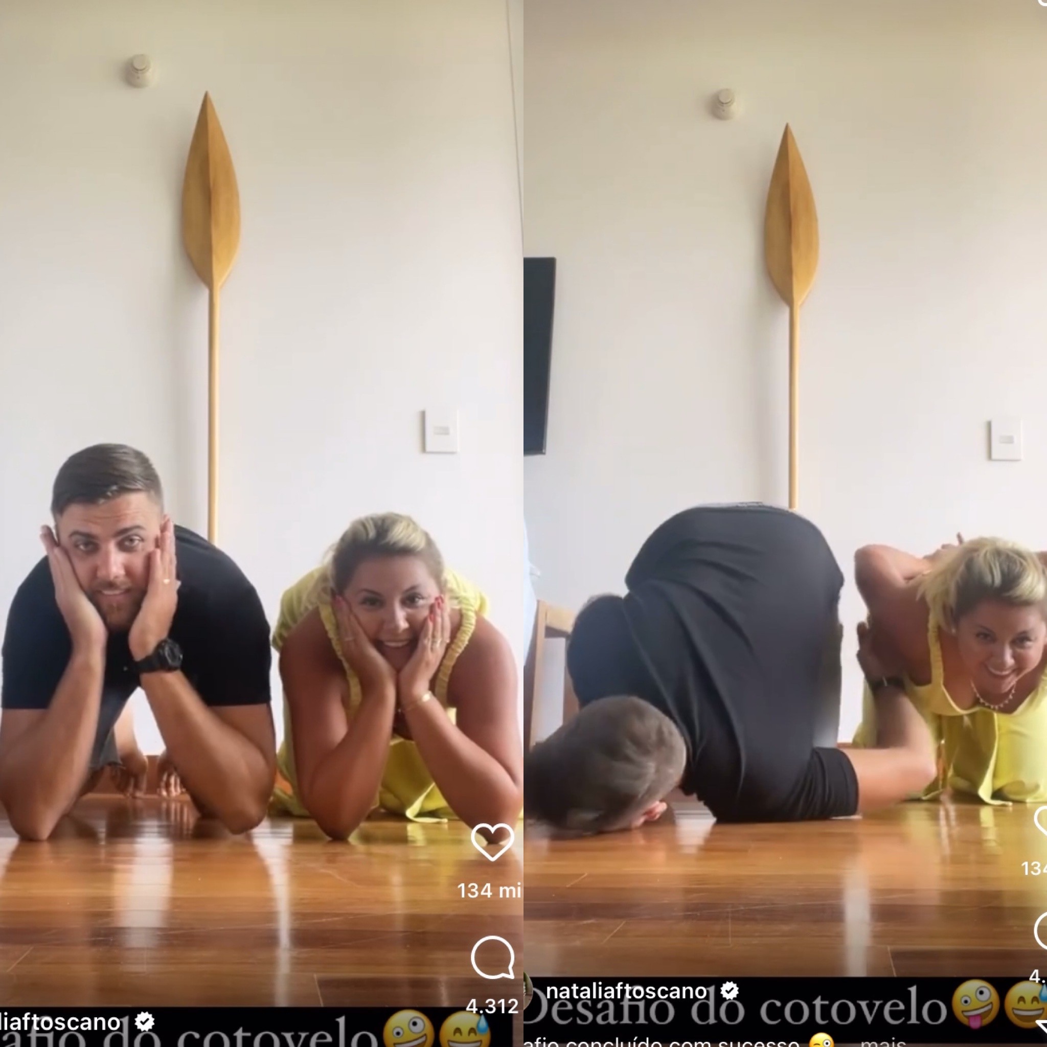 Natália Toscano trolla Zé Neto e marido cai de cara no chão (Foto: Instagram)