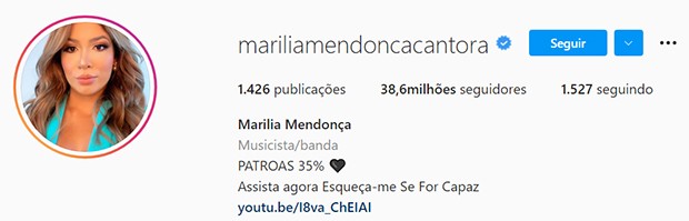 Marília Mendonça (Foto: Reprodução/ Instagram)