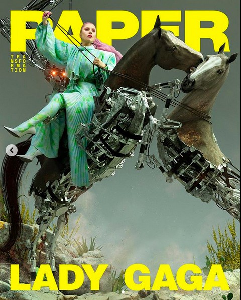 A cantora Lady Gaga na capa da revista Paper Magazine (Foto: Instagram)