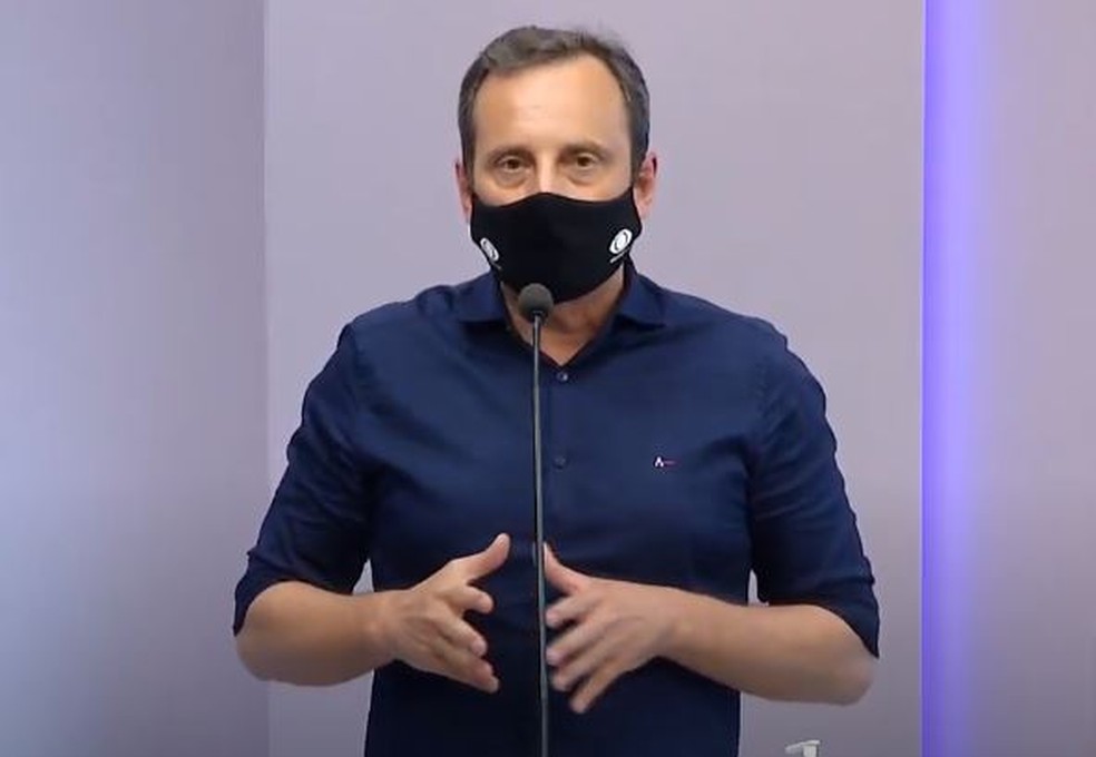 Candidato a prefeito de Campinas Artur Orsi (PSD) durante debate da Band — Foto: Reprodução/TV Bandeirantes