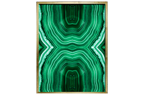 Quadro Malaquita M (2016), impressão fotográfica e vidro, 66 x 55 cm, da Print&Co, na Theodora Home, R$ 749 