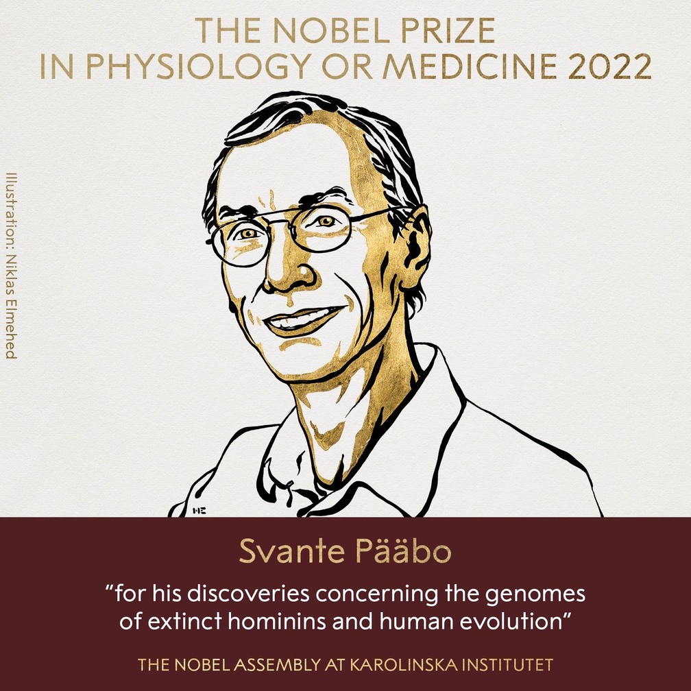 Svante Pääbo, ganhador do Nobel de 2022 de Medicina. — Foto: Nobel Institute