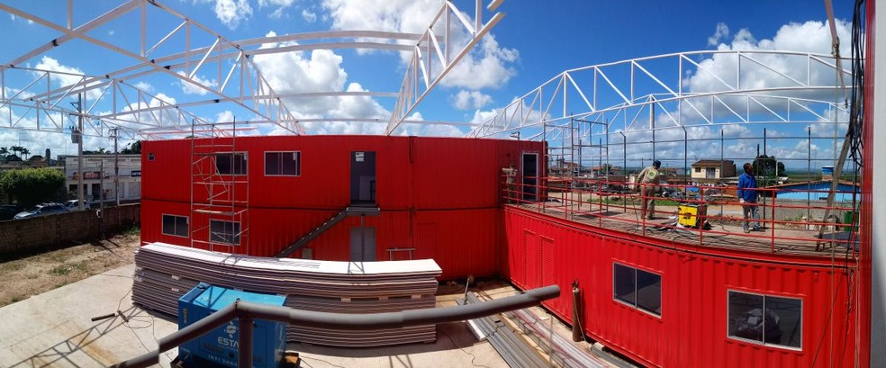 Quartel dos bombeiros tem previsão de conclusão em junho de 2018, na Zona da Mata Norte de Pernambuco (Foto: Edson Marconni/Corpo de Bombeiros/Divulgação)