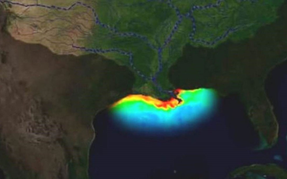 A imensa e crescente zona morta do Golfo do México, onde a ...