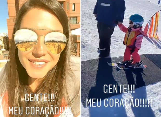 Thais Fersoza se emociona ao ver Melinda esquiar pela primeira vez (Foto: Reprodução / Instagram)