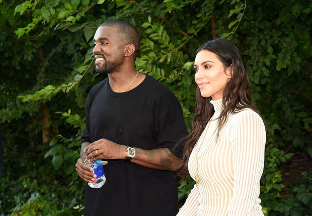O rapper americano Kanye West e a empresária Kim Kardashian (Foto: Getty Images)