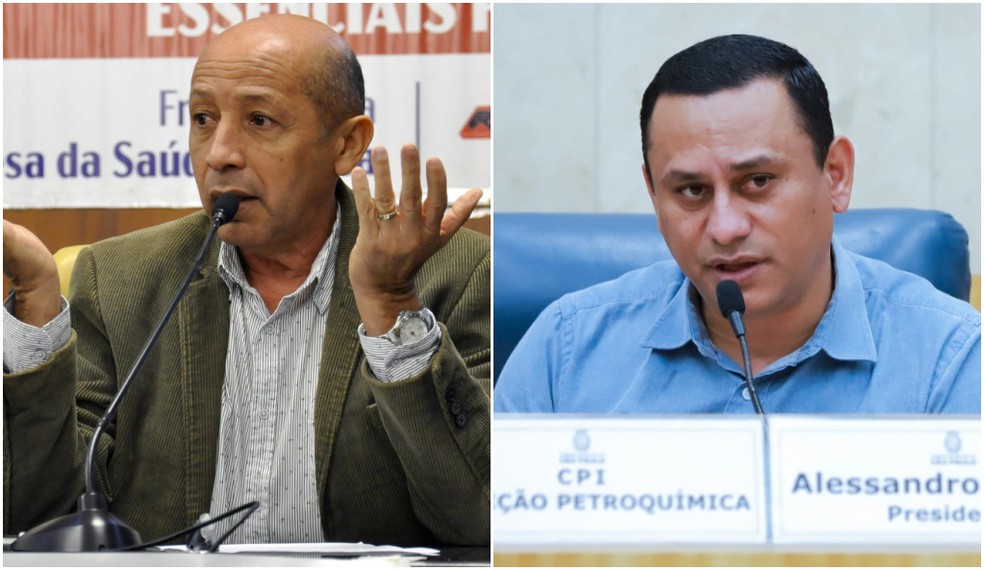 Os vereadores do PT em SP Alfredinho e Alessandro Guedes. Um deve substituir o outro no cargo de 1º Secretário da Câmara Municipal de SP. — Foto: Richard Lourenço/Rede Câmara