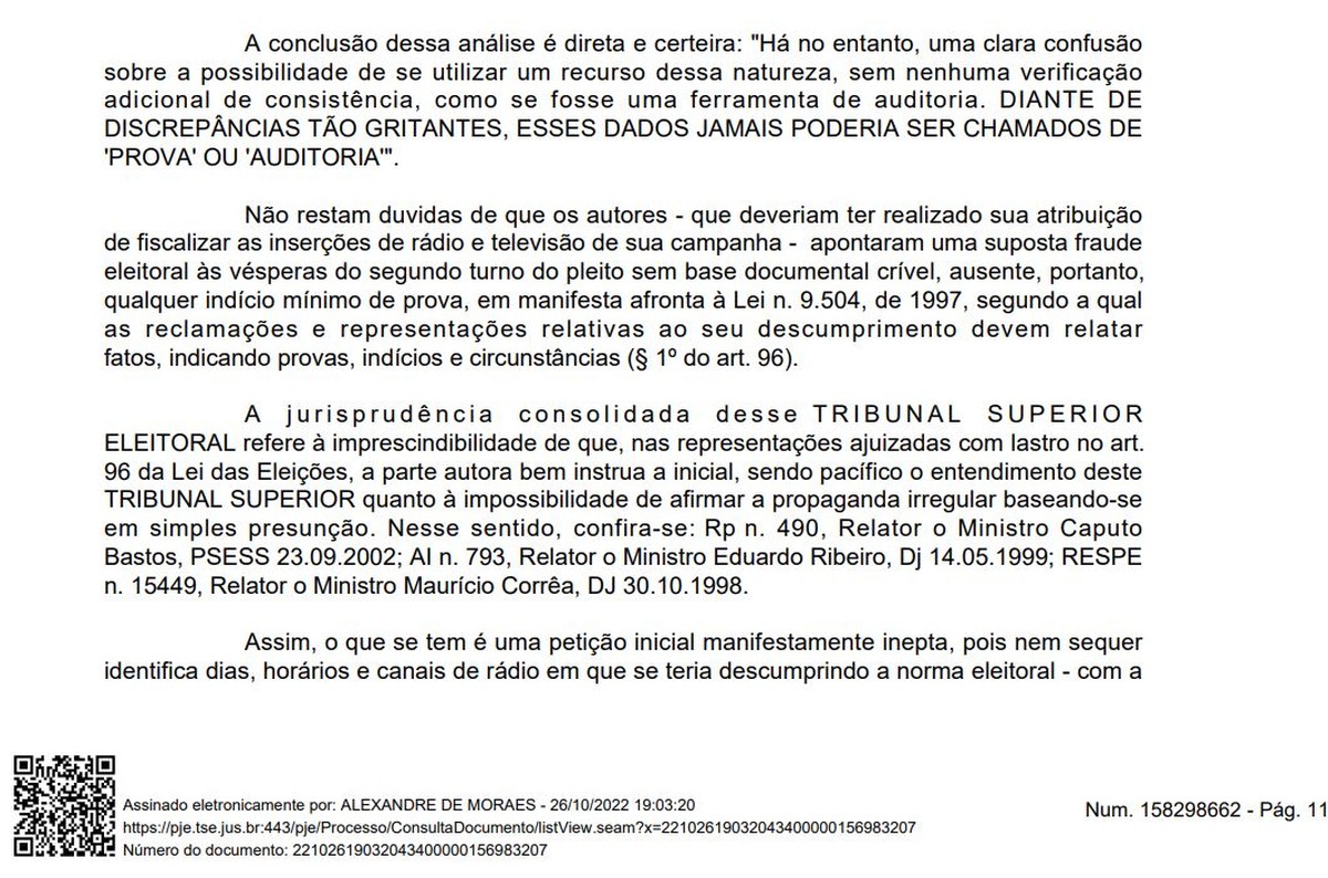 Moraes indefere pedido da campanha de Bolsonaro para investigar suposta irregularidade em inserções nas rádios