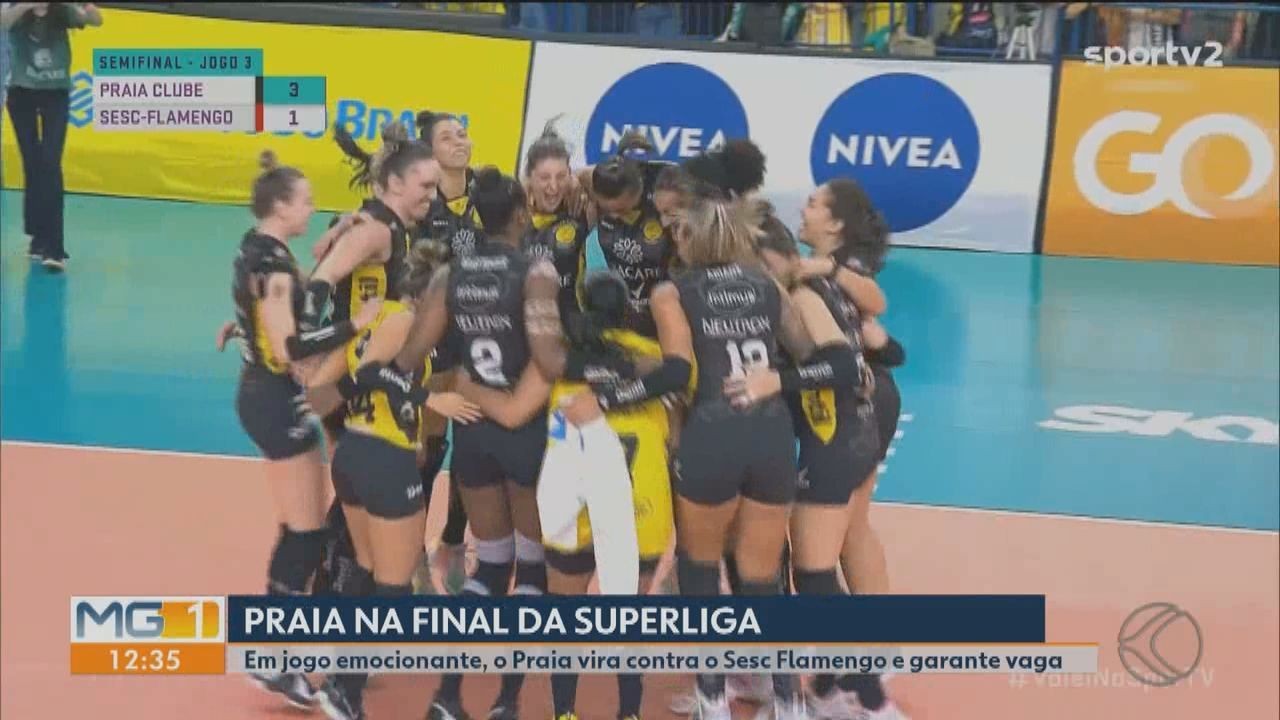 Praia Clube vence Sesc-Flamengo, vira série e garante vaga na final da Superliga