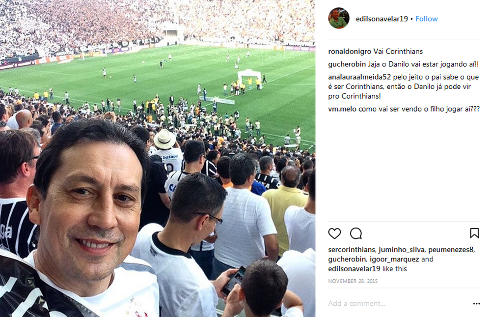 Pai de possível reforço do Corinthians mostra paixão pelo Timão nas redes sociais