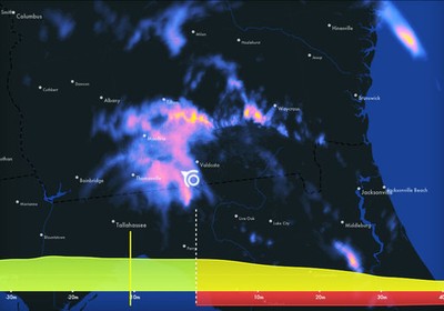 Acima, tela do software de previsão do tempo (Foto: Divulgação)