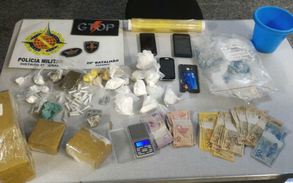 Polícia Militar de Brasília apreende 3 kg de drogas variadas com suspeito de tráfico no Paranoá (Foto: Polícia Militar/Divulgação)