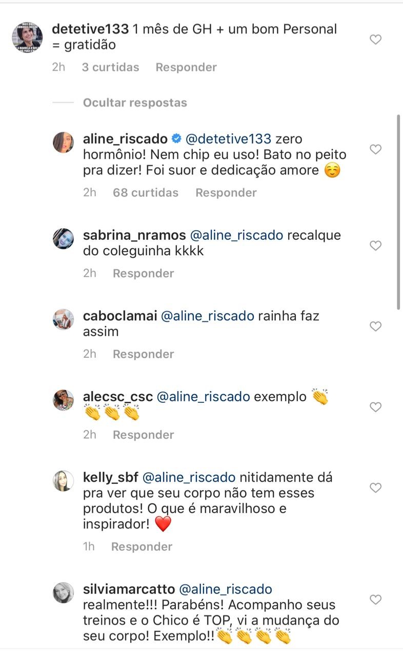 Aline Riscado nega uso de anabolizante (Foto: Reprodução/Instagram)