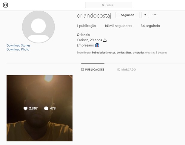 Orlando Costa, ex-noivo de Alinne Araújo, volta às redes após tragédia (Foto: Reprodução/Instagram)