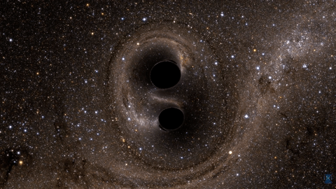Colisão de buracos negros (Foto: Reprodução)