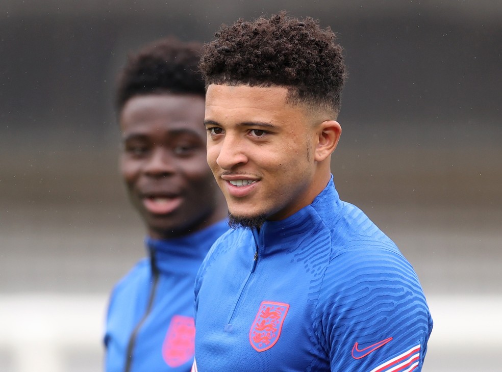 Jadon Sancho está com a Inglaterra na Eurocopa e não deve vestir mais a camisa do Borussia Dortmund — Foto: Carl Recine/Reuters