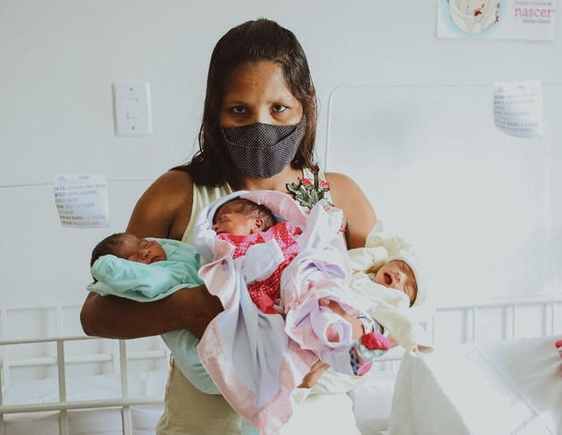 Indígena dá À luz trigêmeos  (Foto: Comunicação Pró-Saúde)