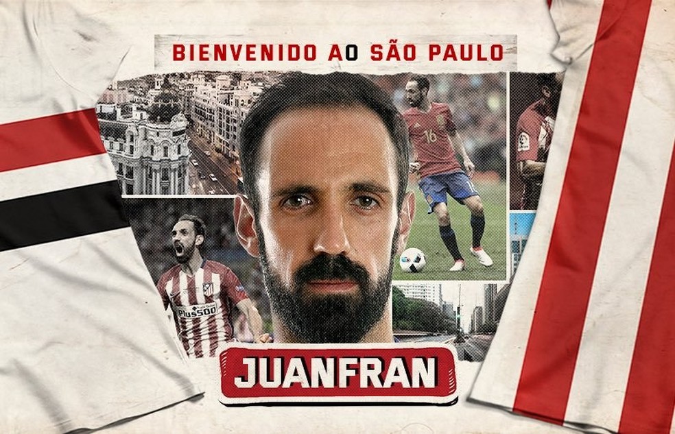 Anúncio da contratação de Juanfran pelo São Paulo — Foto: Reprodução / Twitter
