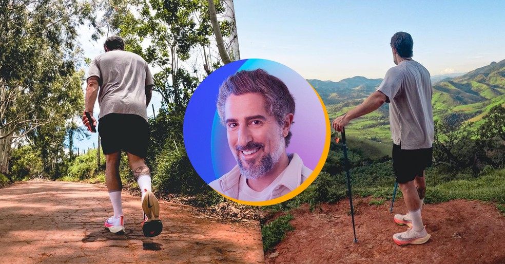 Marcos Mion anda 110 km at Aparecida para pagar promessa pelo contrato com a Globo  Foto: Reproduo/Instagram