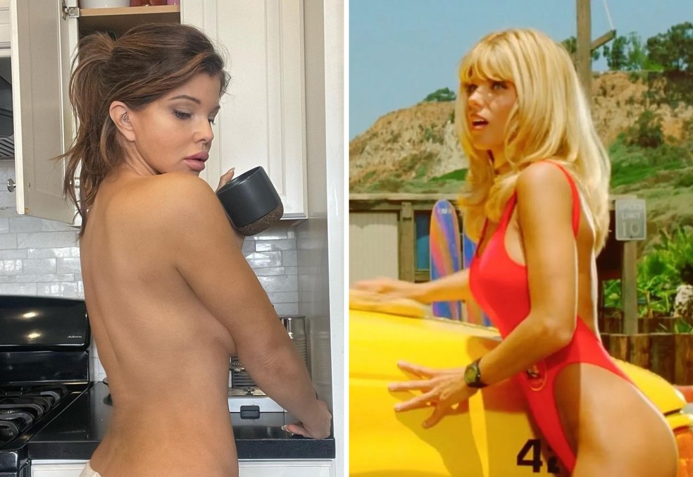 Donna D'Errico surpreende os fãs com clique de topless; ela em cena de 'Baywatch' — Foto: Reprodução/Instagram