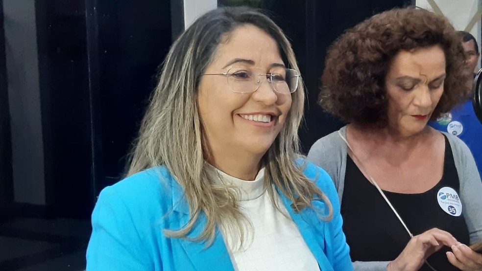 Clorisa Linhares foi oficializada como candidata ao governo do RN pelo PMB — Foto: Sérgio Henrique Santos/Inter TV Cabugi