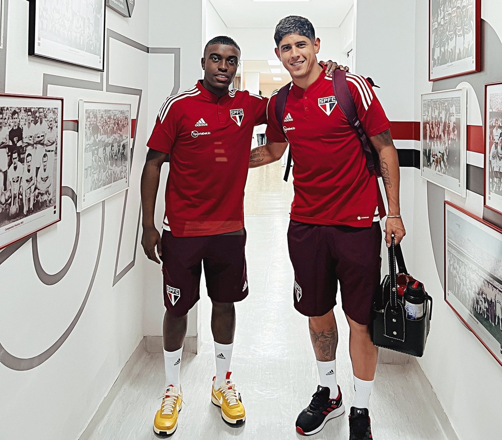 Méndez e Alan Franco no São Paulo — Foto: Divulgação