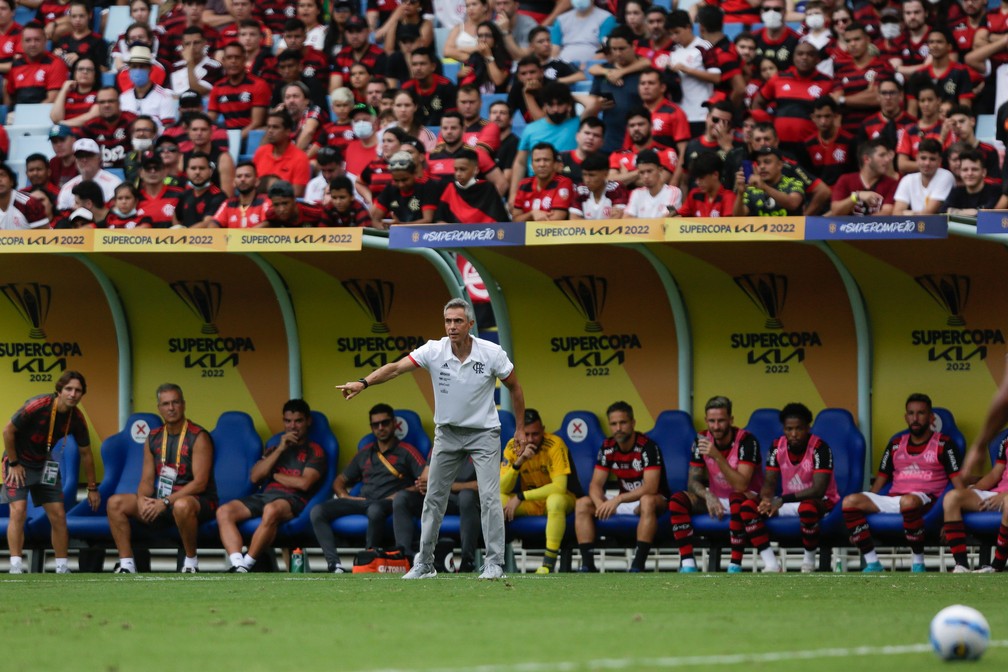 Paulo Sousa, técnico do Flamengo, durante a Supercopa — Foto: Gilvan de Sousa/Flamengo