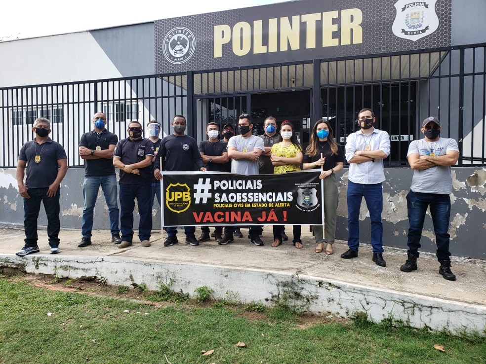 Paralisação de atividades na Delegacia de Polícia Interestadual do Piauí — Foto: Divulgação/Sindepol