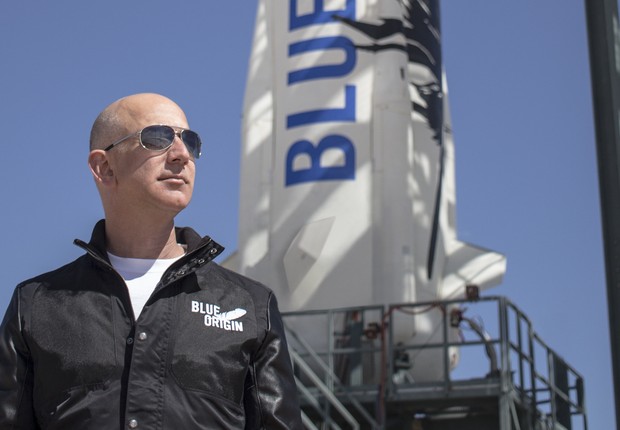 Jeff Bezos, fundador da Amazon, revela sua empresa de foguetes espaciais, a Blue Origin (Foto: BlueOrigin.com)