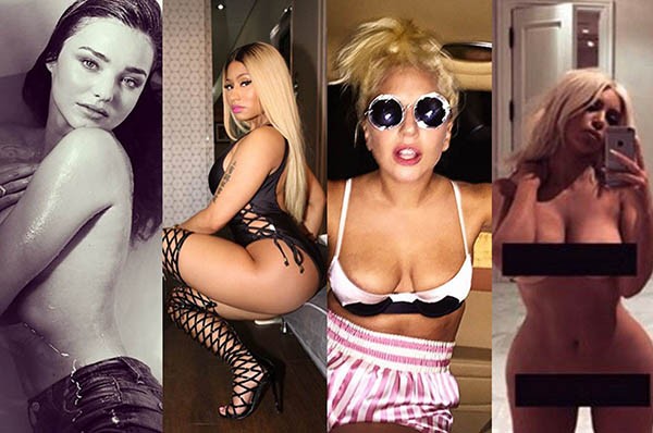 Miranda Kerr, Nicki Minaj, Lady Gaga, Kim Kardashian (Foto: Instagram)