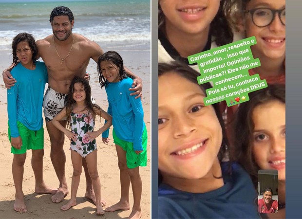 Hulk Paraíba e os filhos, Ian, Tiago e Alice (Foto: Reprodução / Instagram)