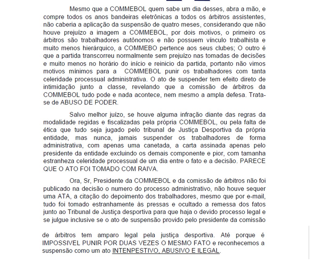 Sindicato de árbitros do Rio critica defende assistentes suspensos pela Conmebol — Foto: ge