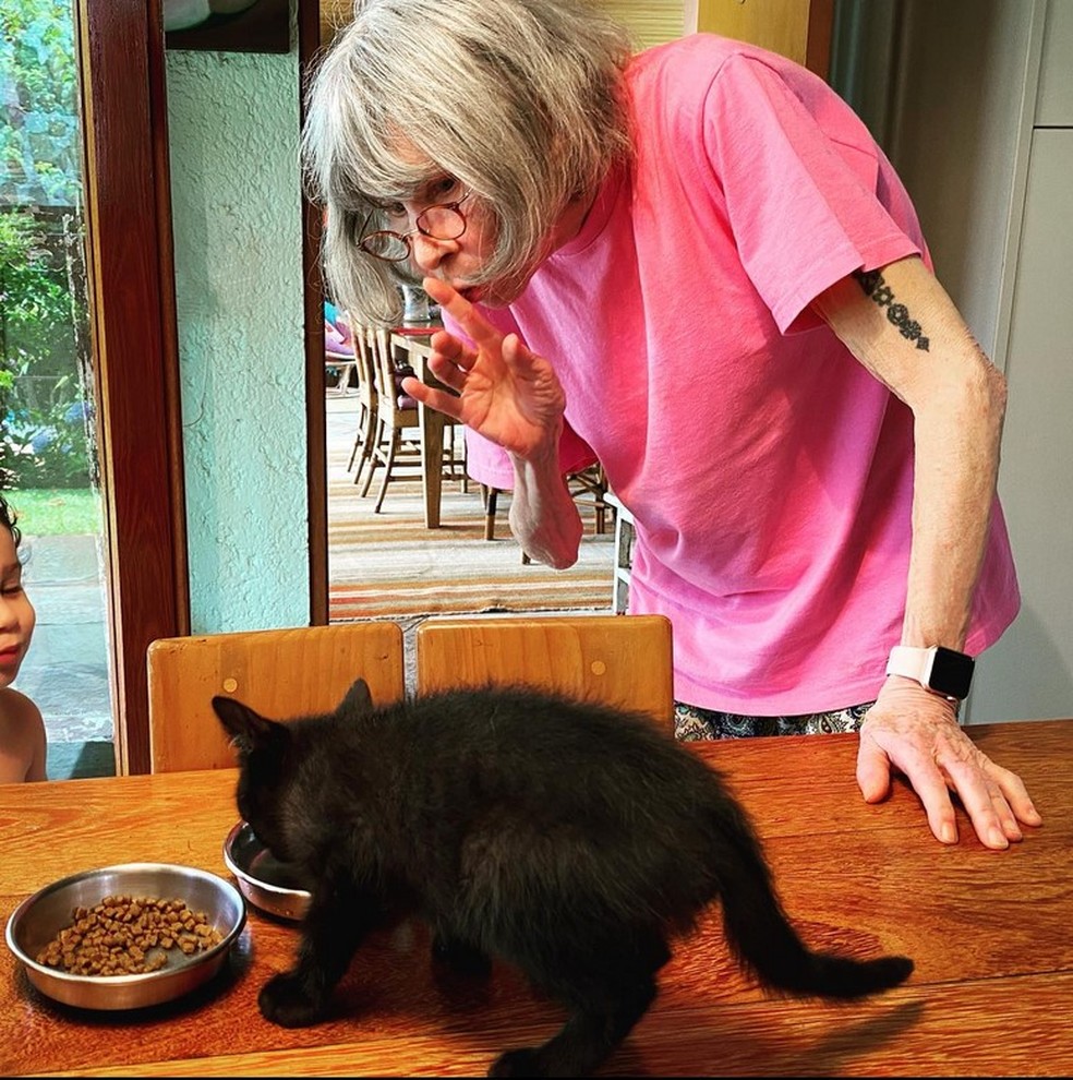 Rita com o gatinho Saci &mdash; Foto: Reprodu&ccedil;&atilde;o/Instagram