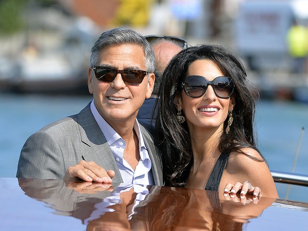 George Clooney e sua futura esposa Amal Alamuddin  (Foto: AFP)