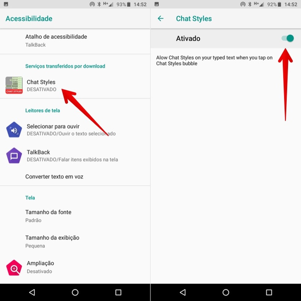 Permita o acesso do app às configurações de acessibilidade para adicionar atalhos — Foto: Reprodução/Helito Beggiora