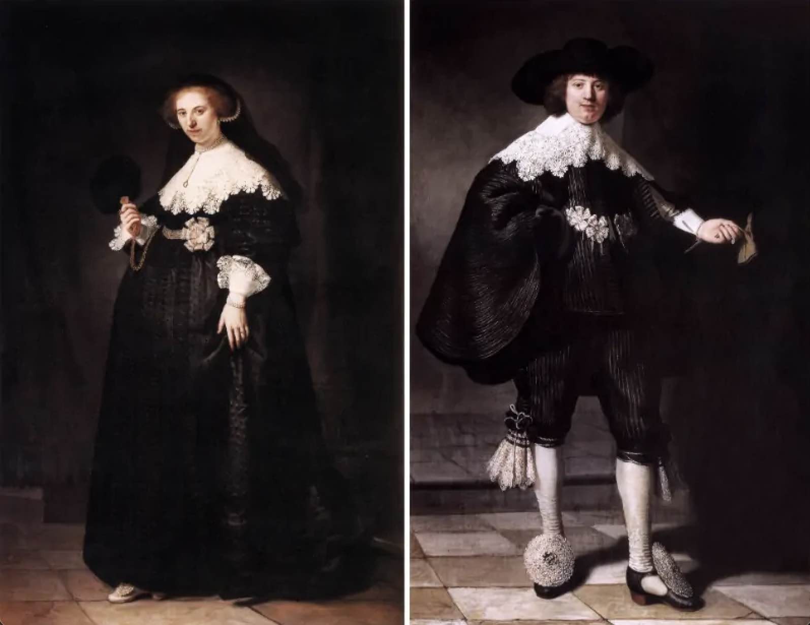 Retratos pendentes de Marten Soolmans e Oopjen Coppit  – Rembrandt van Rijn (Foto: Rembrandt van Rijn / Reprodução)