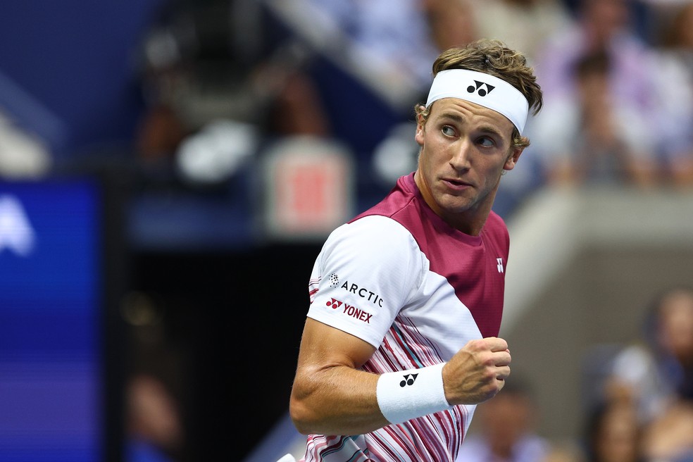 Casper Ruud na final do US Open 2022 — Foto: Elsa/Getty Images